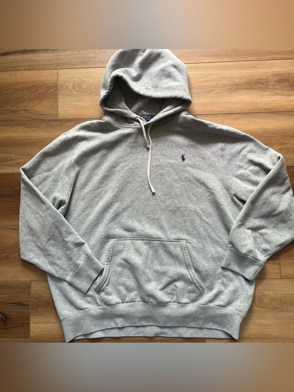 Polo Ralph Lauren gray navy pony thick sweatshirt hoodie size 2XL